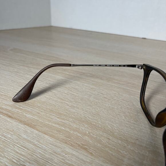 Ray-Ban RB4187 Chris 856/13 Sunglasses FRAMES ONLY Brown Rubber 54-18-145 Italy - Picture 4 of 12